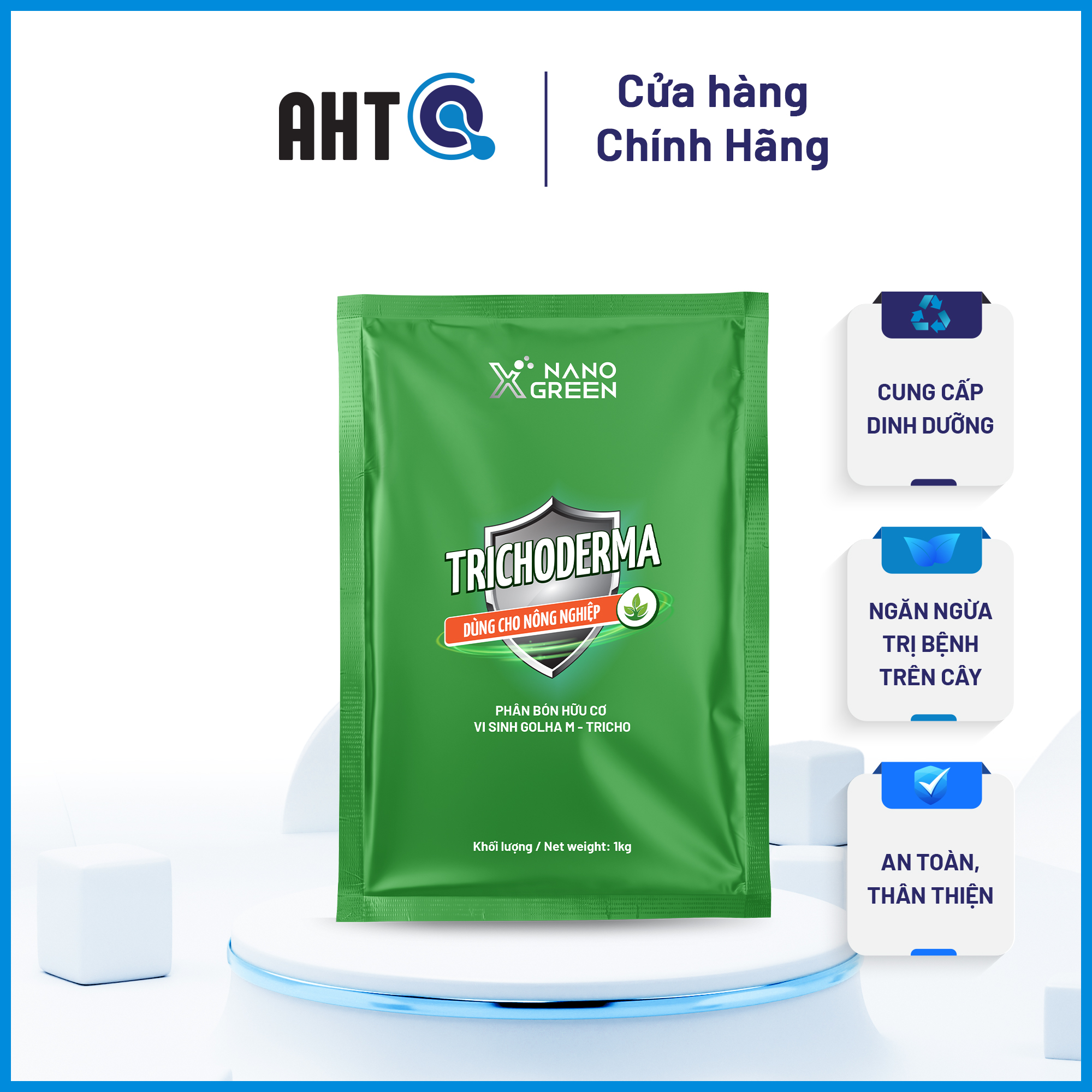 TRICHODERMA NANO XGREEN 1KG-PHÂN BÓN BỔ SUNG DINH DƯỠNG HẠN CHẾ NẤM VIRUS CUNG CẤP ENZYME CHO CÂY TR