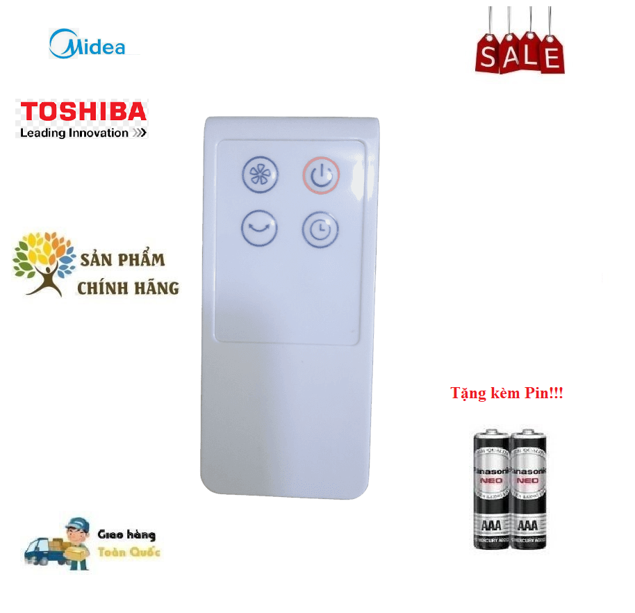 Remote Điều khiển Quạt Midea Toshiba các dòng Quạt Cây Đứng Treo Tường- Hàng mới chính hãng 100% Tặn