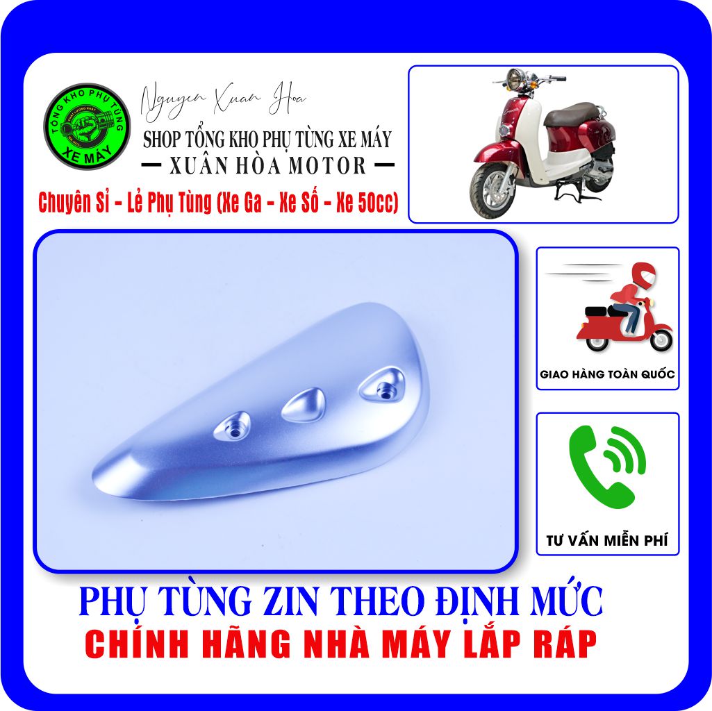 Ốp pô/ Che pô Vespa 50cc/ Vespa AT88 Pro/ DK Roma/ Crea Mono/ Crea Plus... (Chất liệu nhựa ABS cao c