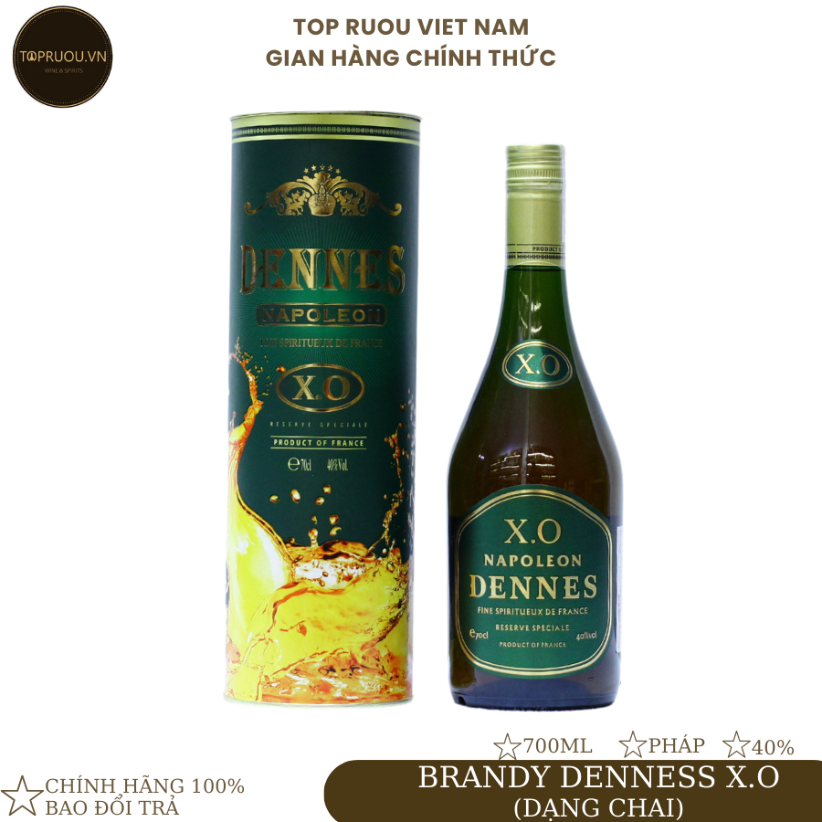 [TopRuouVietNam] Rượu Brandy XO Dennes XO Dạng Chai 700ml [Hàng Thật]
