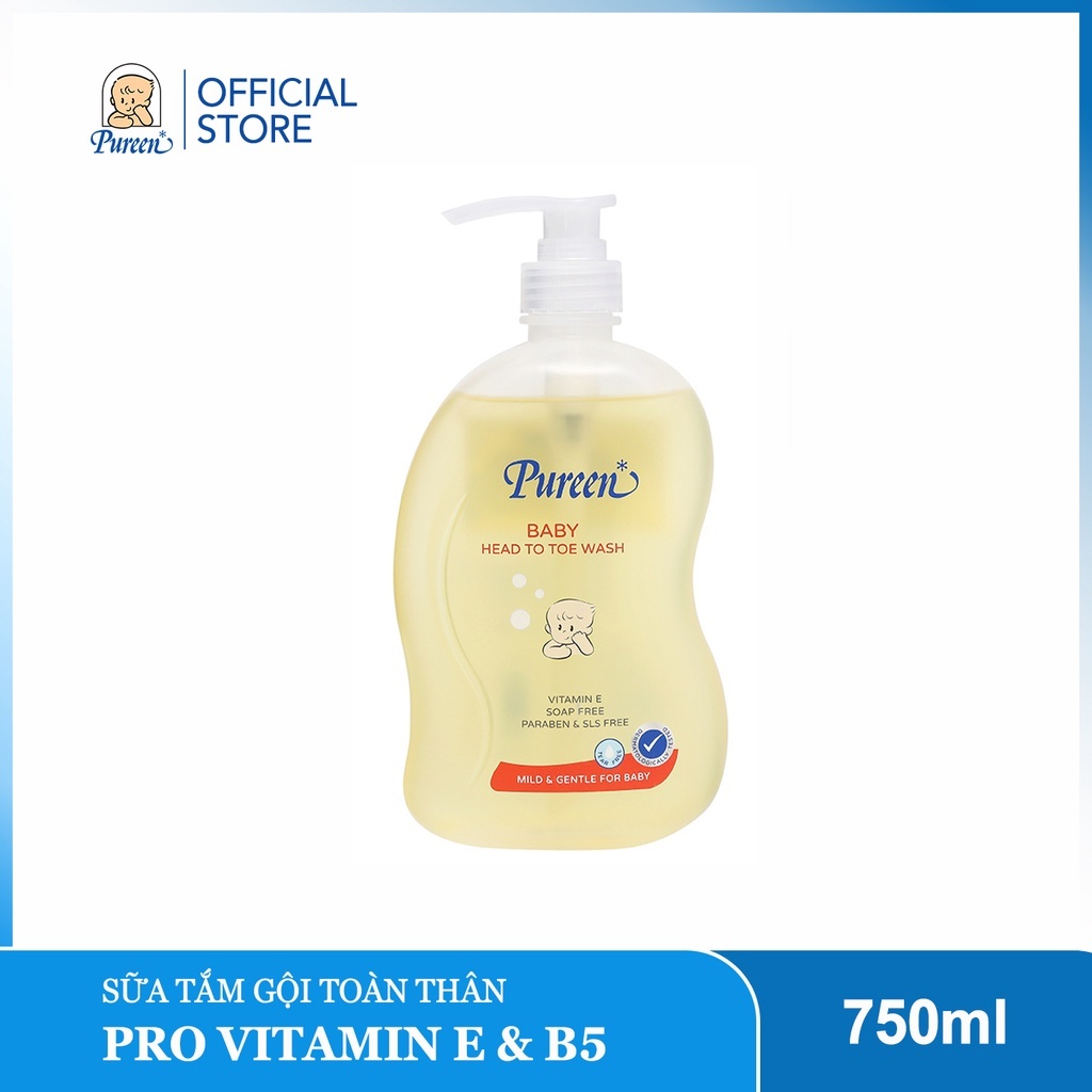 Sữa tắm gội toàn thân Pureen Pro Vitamin E &amp; Vitamin B5 (250ml/500ml/750ml)