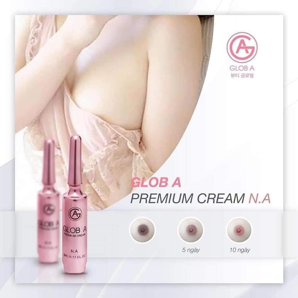 [HCM]Kem làm hồng Glob A Premium Cream nhũ hoa NA vùng kín bikini WA hồng môi LA  sáng nách bẹn khử thâm BA 5ml Hàn Quốc hiệu quả sau 2 tuần