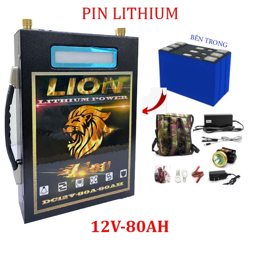 Pin Lithium 12v- Bình Pin Lion 200Ah-150Ah-100Ah-80Ah Bộ Lưu Trữ Điện Pin Thế Hệ Mới