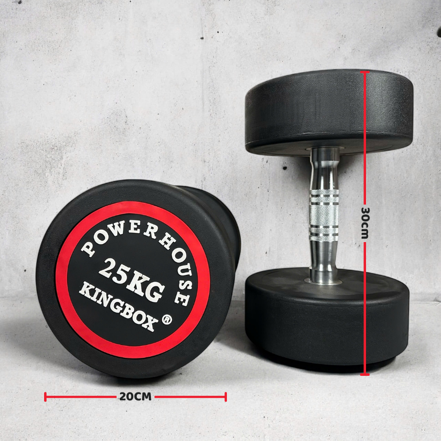 Tạ tay đơn Kingbox gang bọc cao su - cân nặng 2.5kg - 5kg - 7.5kg - 10kg - 12.5kg - 15kg - 17.5kg - 