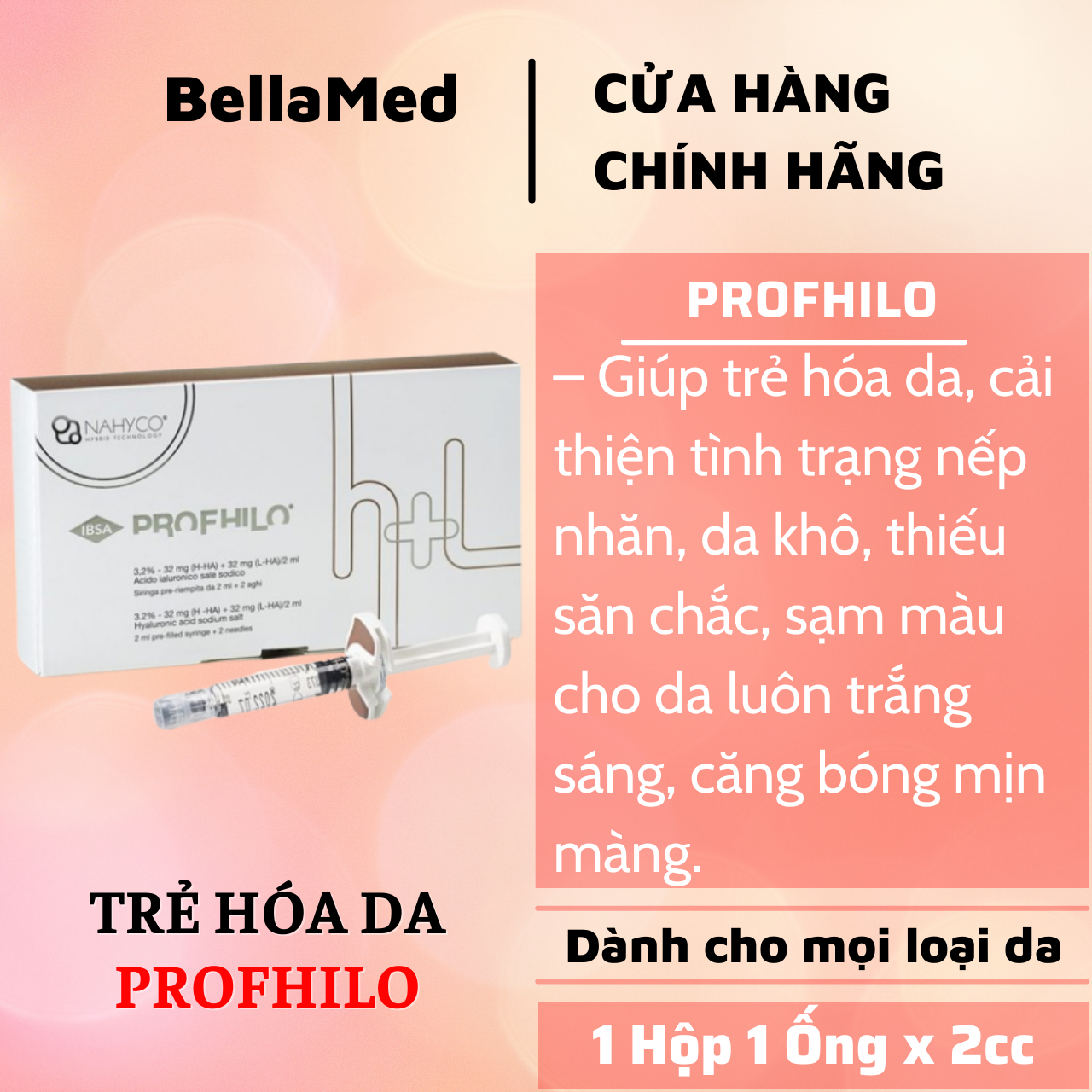 Tinh chất trẻ hóa da PROFHILO tăng sinh collagen trẻ hóa da làm đầy sẹo