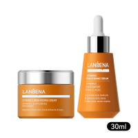 COMBO 2 Serum + Kem LANBENA Vitamin C Niacinamide Dưỡng Sáng Mờ Thâm Sạm Trẻ Hóa Da Dưỡng Ẩmhuyết thanh dưỡng da mặt， Đều Màu Da Da Căng Mọng Mịn Màng Nuôi Dưỡng Phục Hồi Làn Da Hiệu Quả
