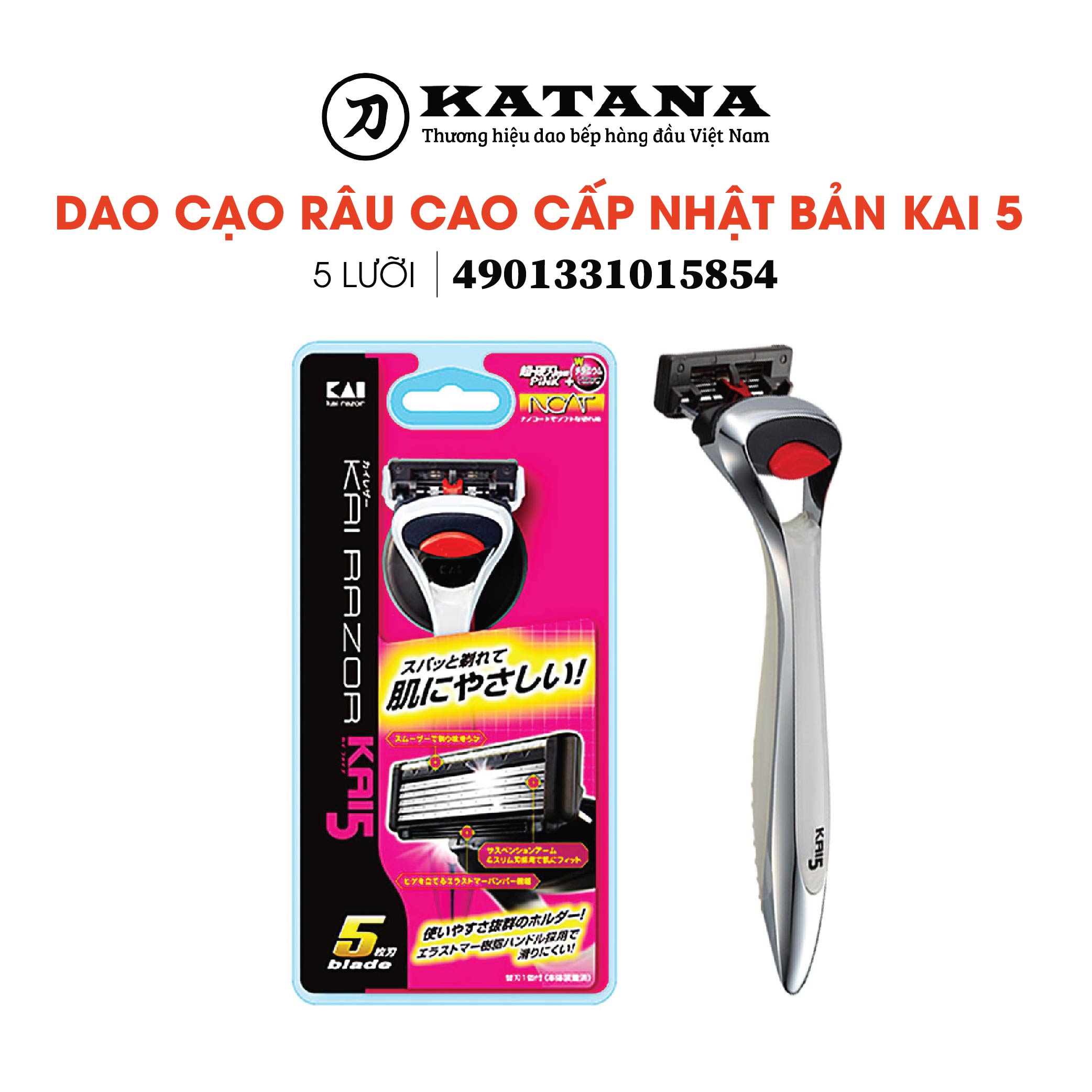 Dao Cạo Râu Nhật Bản Loại 5 Lưỡi Cao Cấp Kai5