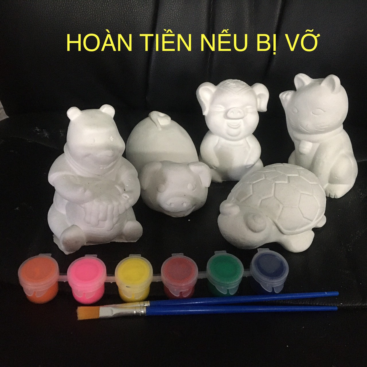 [Tặng 6 màu + 2 cọ] Combo 5 tượng thạch cao size 8 - 11cm - Tô tượng cho bé Smart Baby