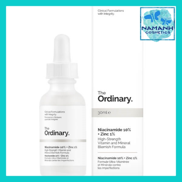 Serum Cho Da Mụn Giảm Thâm Cân Bằng Nhờn The Ordinary Niacinamide 10% + Zinc 1% 30Ml