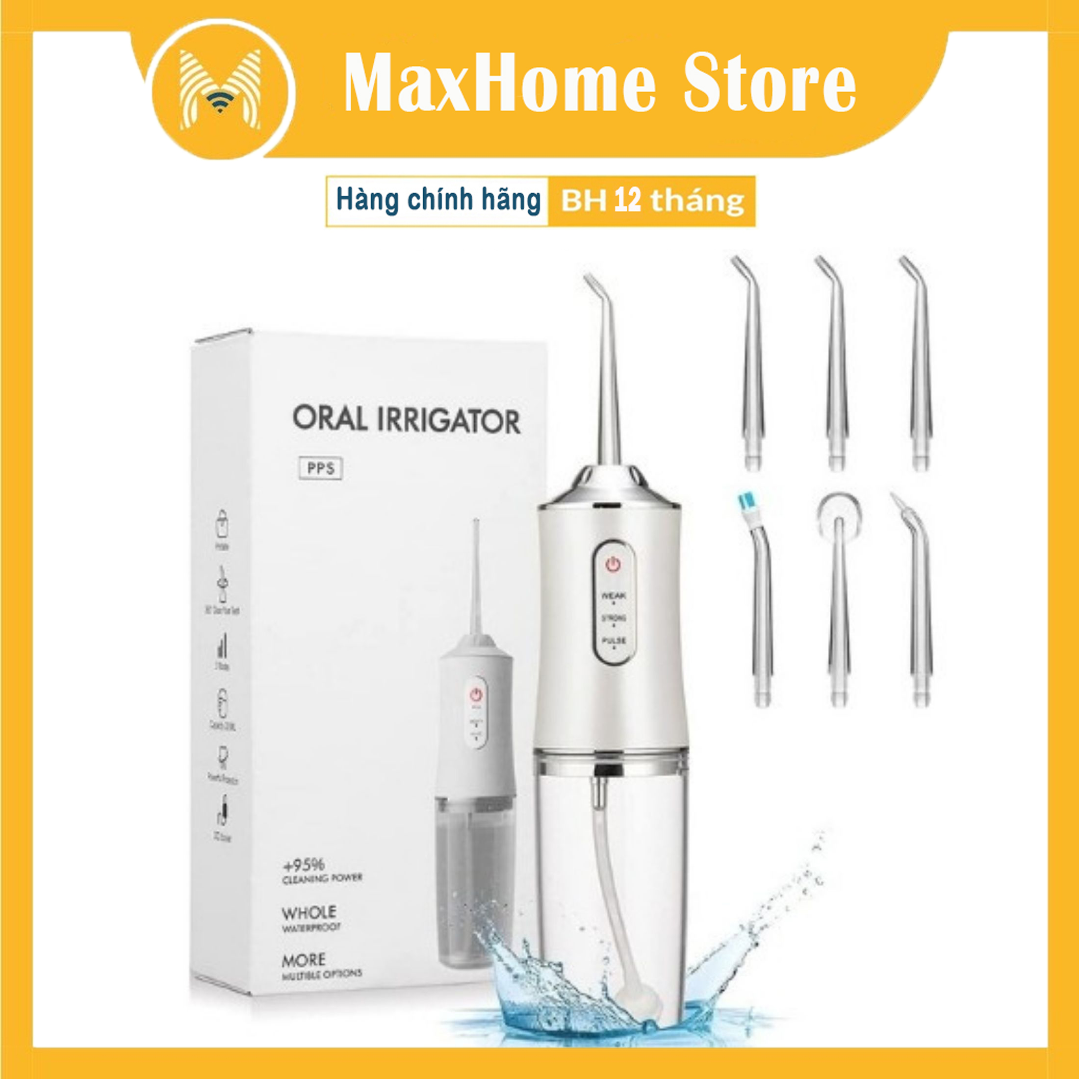 Tăm Nước Oral Irrigator Cầm Tay Chính Hãng - Máy Tăm Nước Vệ Sinh Răng Miệng Cao Cấp - Máy Vệ Sinh Răng Miệng Sạc Pin Chống Nước Máy Tăm Nước 4 Đầu Chuyên Dụng Làm Sạch Sâu - Máy Sỉa Răng Nước Có Bảo Hành