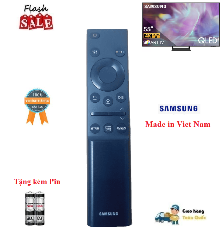 Remote Điều khiển tivi samsung QLED Smart TV- Hàng chính hãng Made in Viet Nam mới 100% Tặng kèm Pin