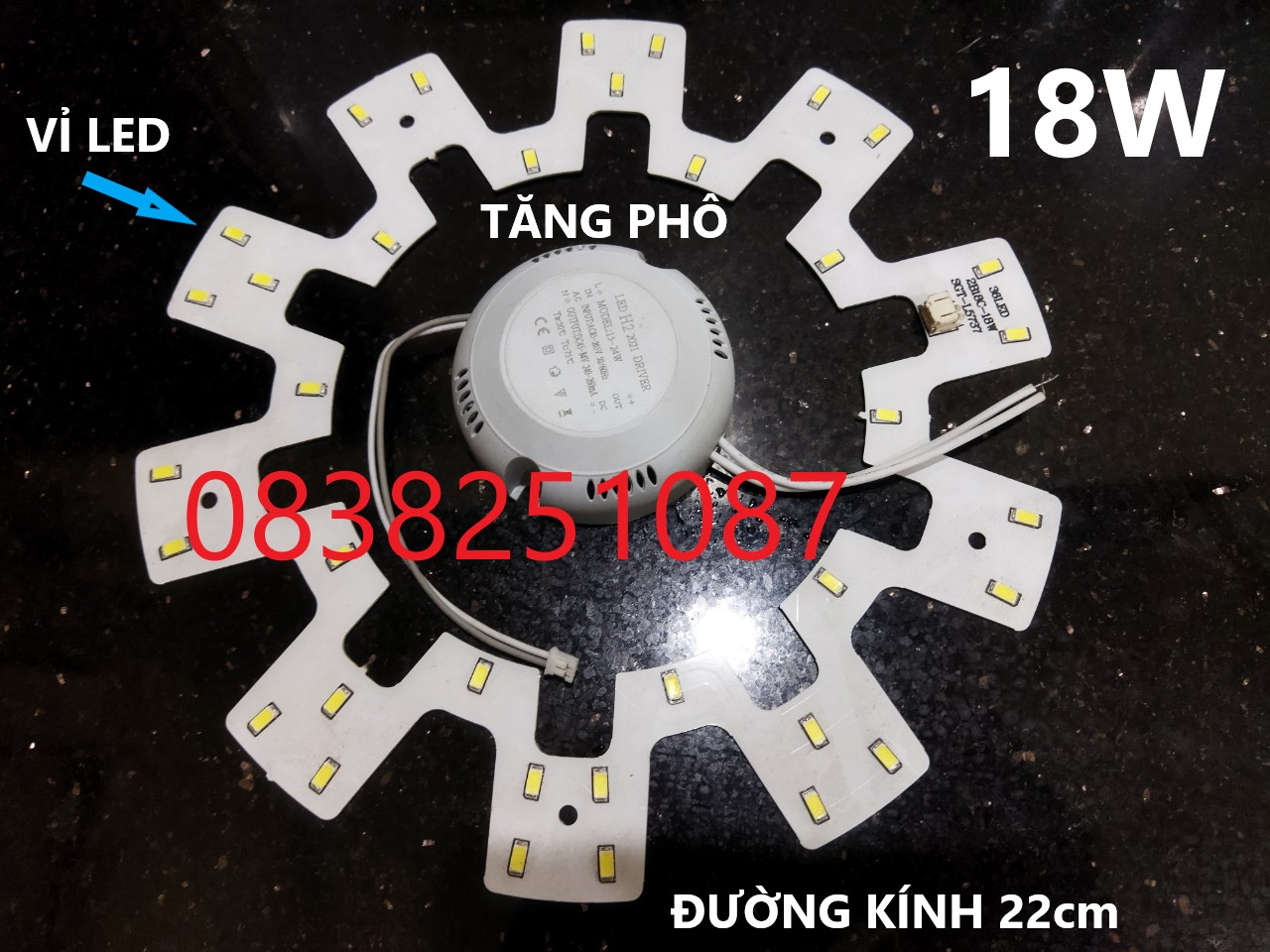 Bóng vòng led ốp trần 18W