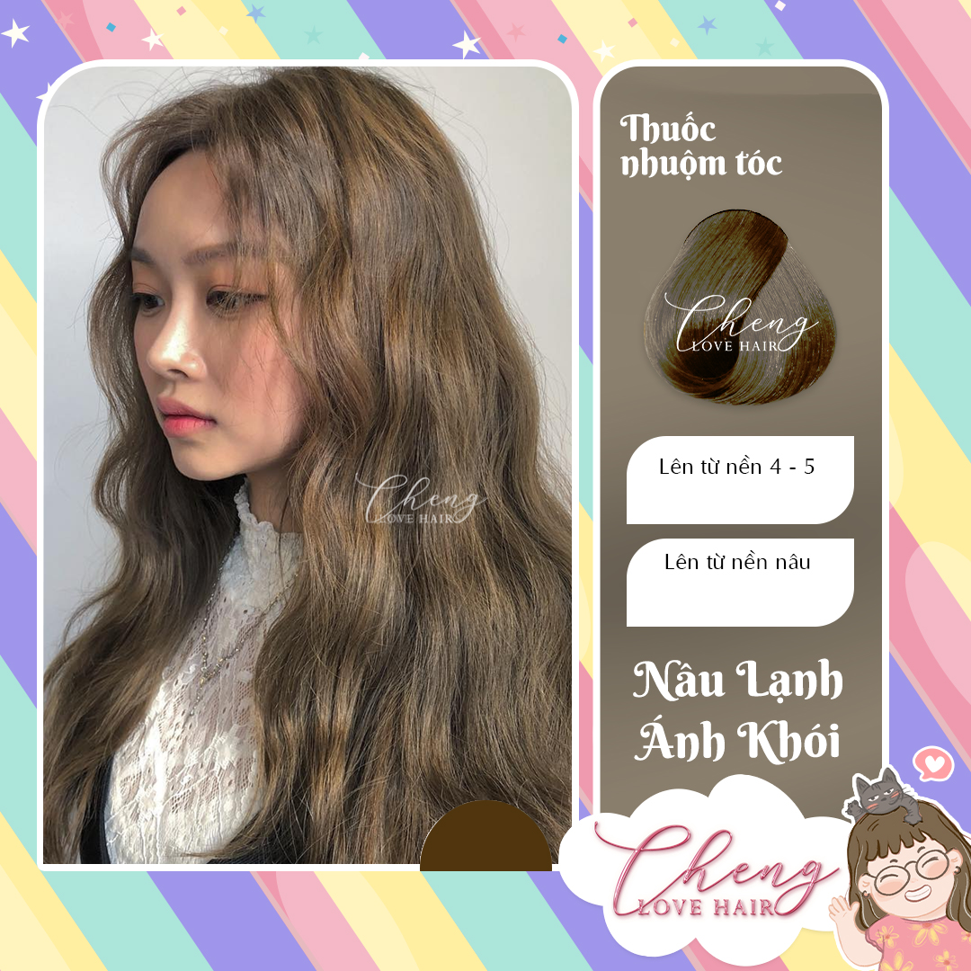 Nhuộm tóc NÂU LẠNH ÁNH KHÓI không cần tẩy tóc Chenglovehairs Chengloveshair