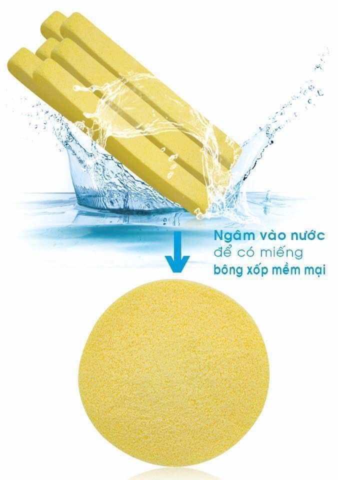 Gói bông mút rửa mặt bọt biển Chivey (gói 12 miếng)- bông nở rửa mặt thích hợp cho mọi loại da ngay cả làn da nhạy cảm nhất