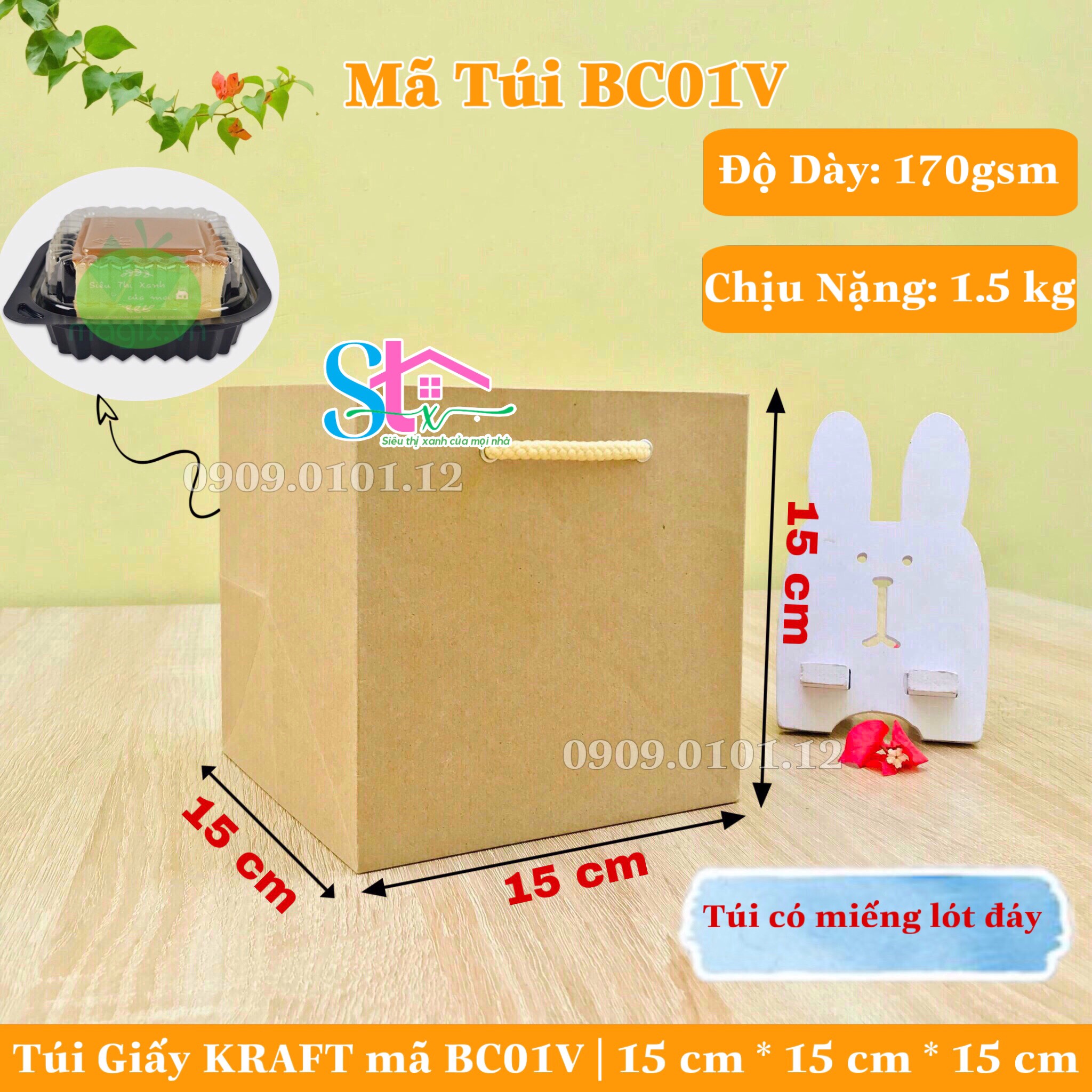 Combo 10 túi giấy kraft có quai cao cấp dày và cứng cáp túi kraft bảo vệ môi trường túi đựng quà túi giấy xi măng