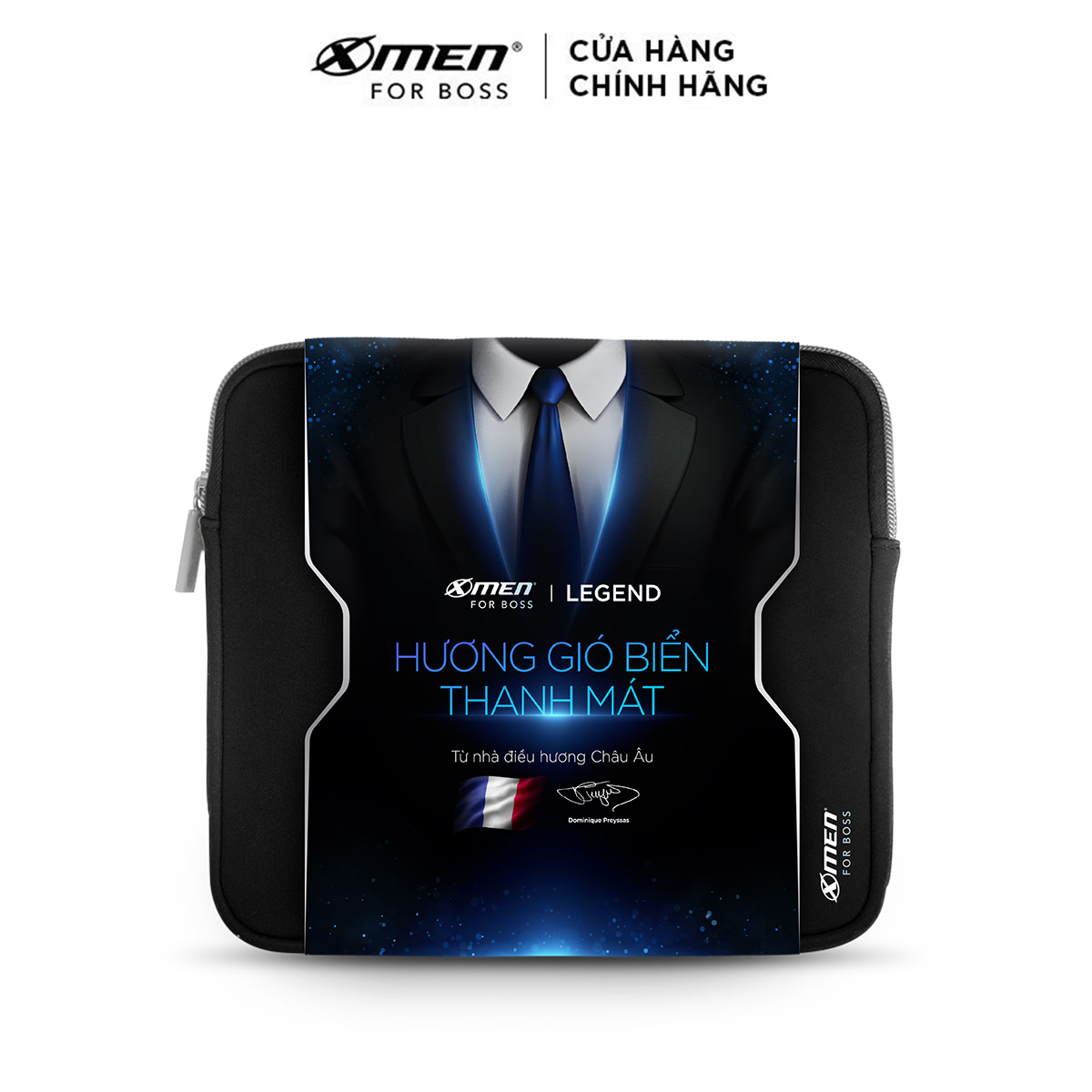 [Hàng Tặng Không Bán] Bộ Travel Kit Túi Hộp Đen + Lăn Khử Mùi Xmen For Boss Legend 40ml + Tắm Gội 3i