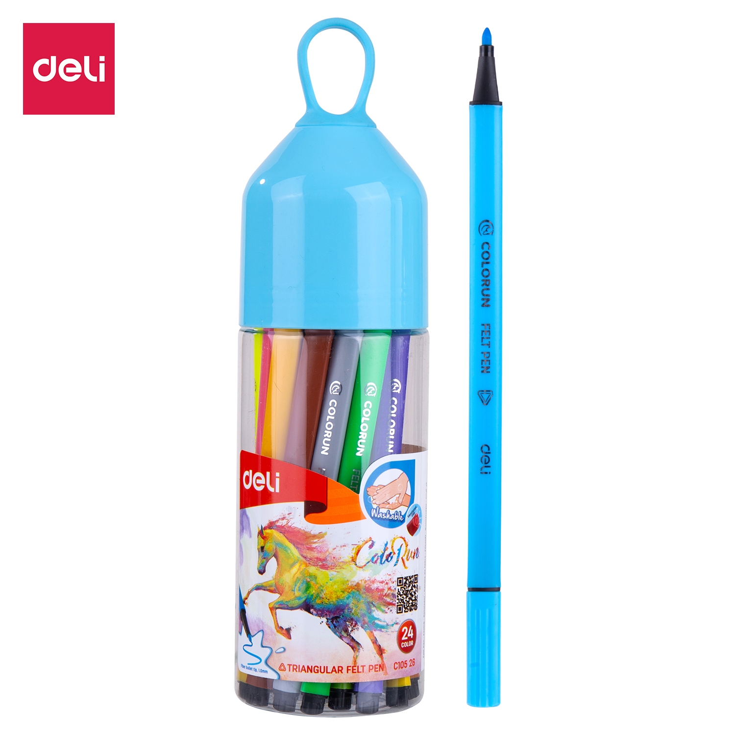 Bút màu nước học sinh 1.0mm DELI - 12 màu/18 màu/24 màu/36 màu - EC10506/EC10516/EC10526/EC10536