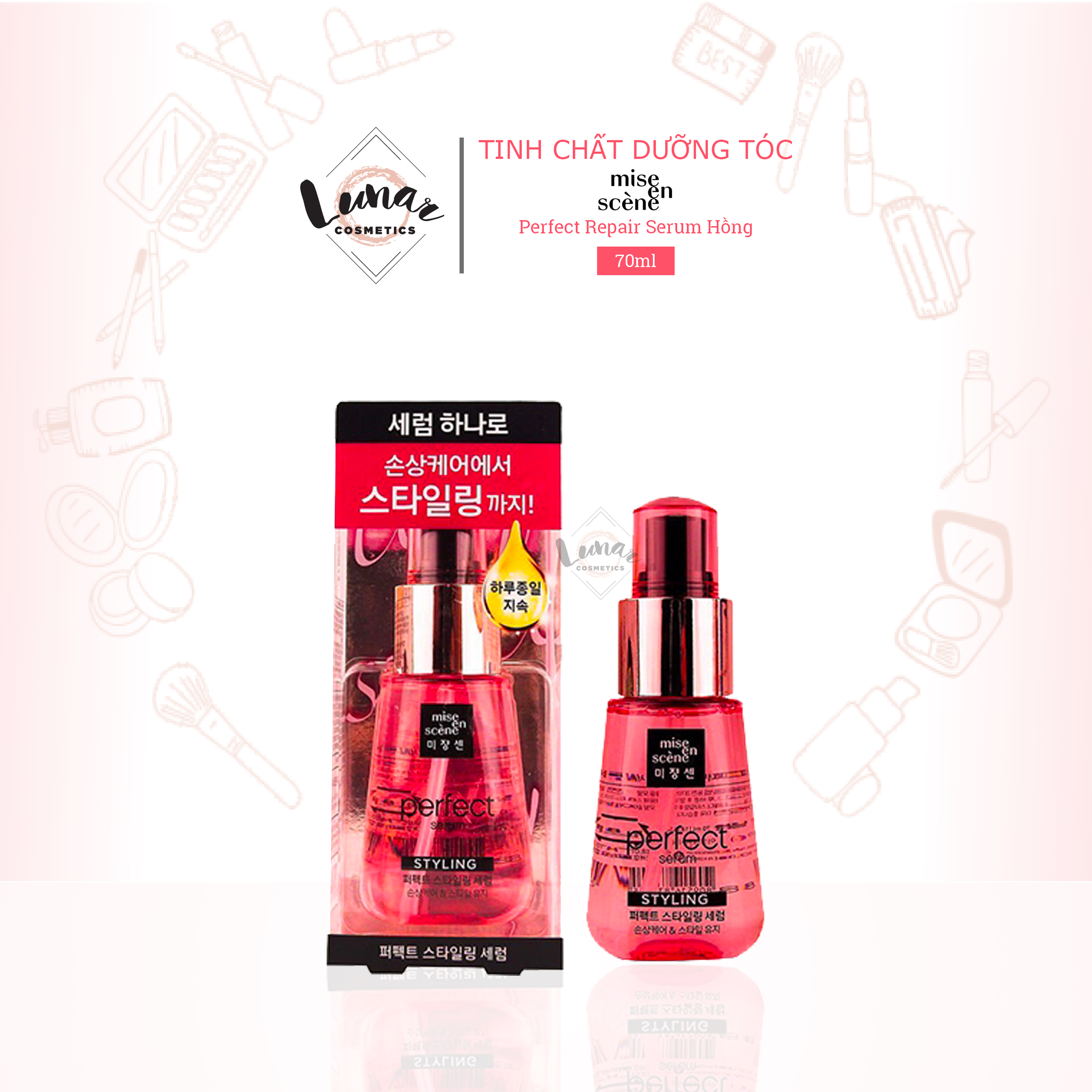 Tinh Chất Dưỡng Tóc Missen Styling Perfect Repair Tạo Kiểu Tóc 70Ml Hồng - Tinh Dau Duong Toc Miseen Styling