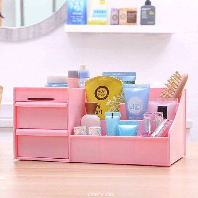 Kệ đựng mỹ phẩm 3 tầng - Tủ đựng đồ trang điểm mini có ngăn kéo tiện dụng