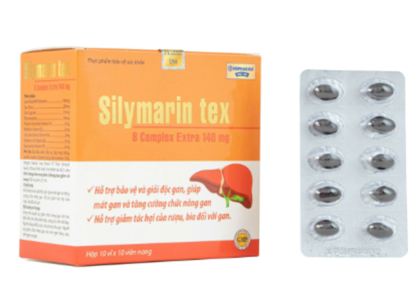 Silymarin Tex 140mg bổ gan mát gan tăng cường chức năng gan hạ men gan giảm tác hại của bia riệu t l