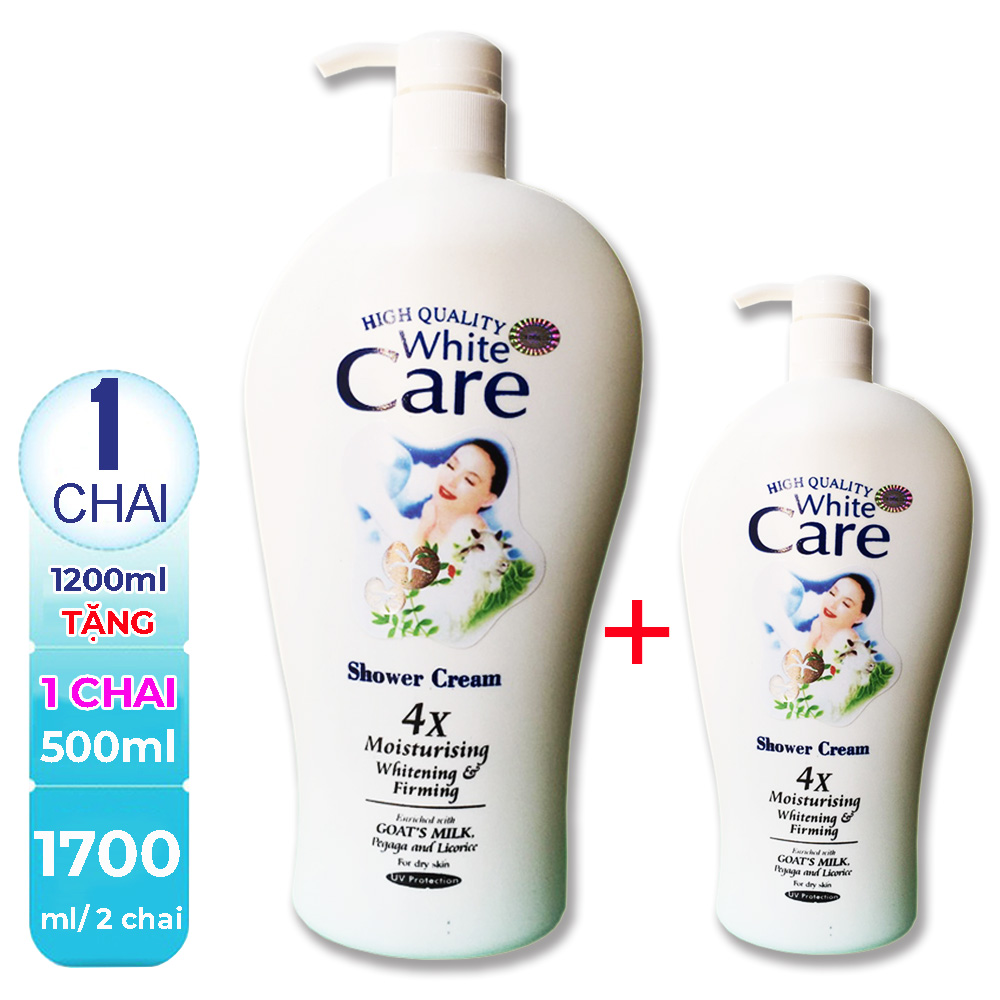 [Hcm] - [ Combo 2 Chai ] 1700Ml Sữa Tắm Dê White Care Cao Cấp Malaysia (Chai Lớn 1200Ml + Chai Nhỏ 500Ml ) Hsd Đến Tháng 10 - 2023