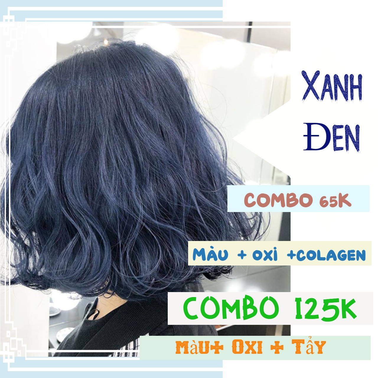 Thuốc Nhuộm Tóc Tại Nhà Màu Xanh Dương Đen Kella 2/8 Tặng Kèm Oxi Và Găng Tay