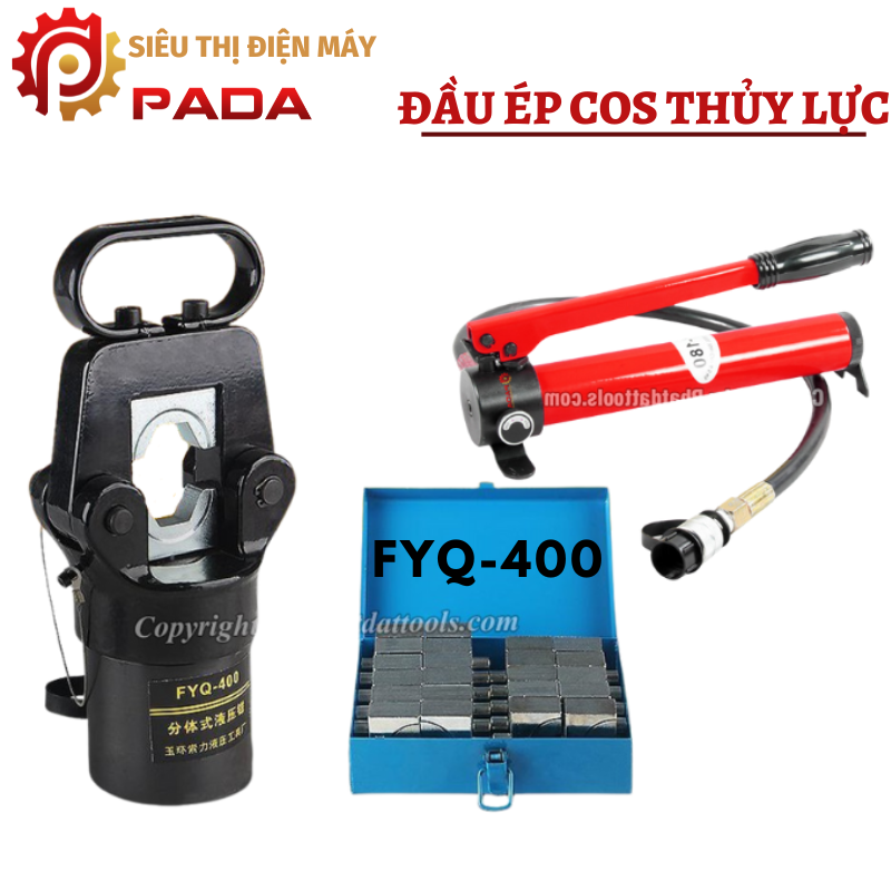 Đầu ép cos thủy lực FYQ400 kèm bơm tay thủy lực CP180-Phạm vi ép cos 50-400mm2