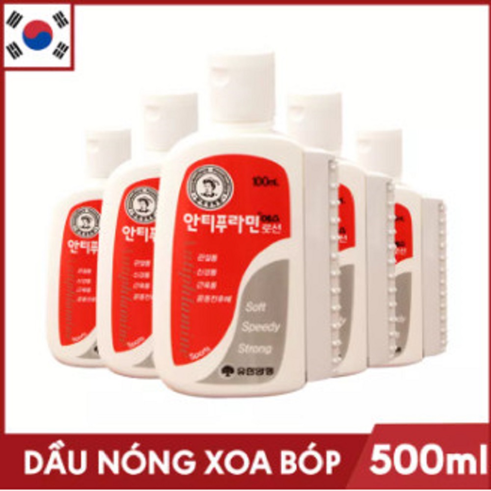 [Hcm][500Ml] Bộ 5 Chai Dầu Nóng Hàn Quốc Antiphlamine - Chính Hãng 100%