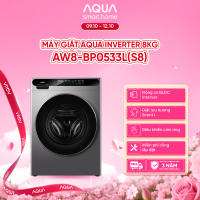[SẮP RA MẮT 2026] Máy giặt cửa trước AQUA Inverter 8kg AW8-BP0533L(S8) - Bảo hành 2 năm - Freeship toàn quốc