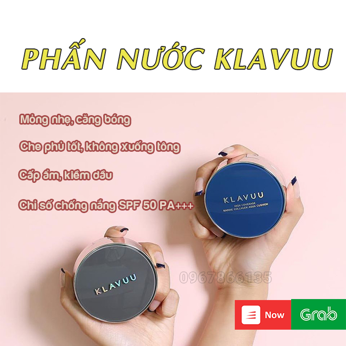 Phấn nước Cushion Klavuu High Coverage Tension Cushion 15g mỏng nhẹ căng bóng Hàn Quốc đủ màu