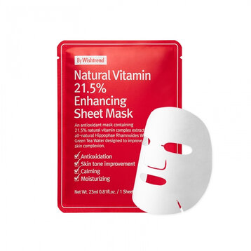 Mặt Nạ Dưỡng Trắng Da By Wishtrend Natural Vitamin 21.5% Enhancing Sheet Mask 23Ml