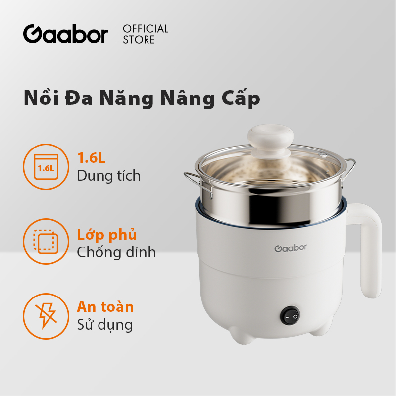 [SALE] Nồi điện đa năng dung tích 15L/ 2L/ 25L Gaabor GR-N15A công suất 600W 2 mức nhiệt tặng kèm xử