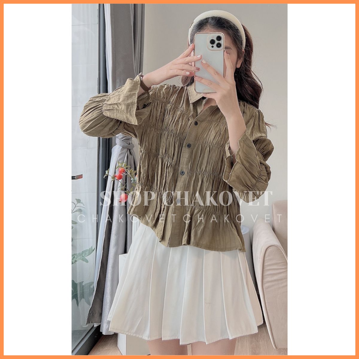 Áo Sơ Mi Nữ Dài Tay Xếp Li Cực Sang Trọng Áo Thiết Kế Ông Tay Loe Chiết Eo Tôn Dáng Đi Chơi Dự Tiệc