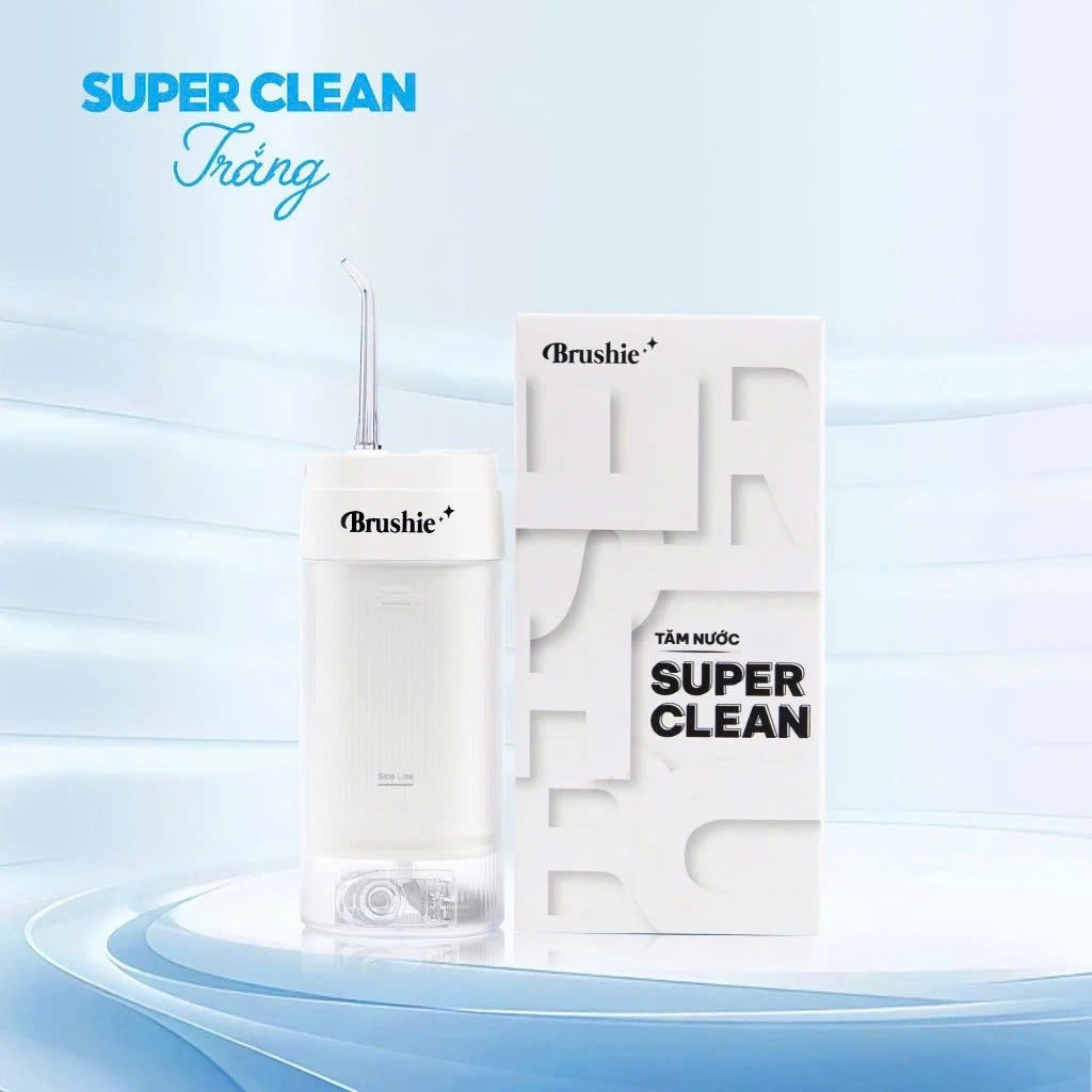 Tăm nước cầm tay Brushie Super Clean phiên bản cải tiến mới nhất 2025 máy tăm nước du lịch - Hàng ch
