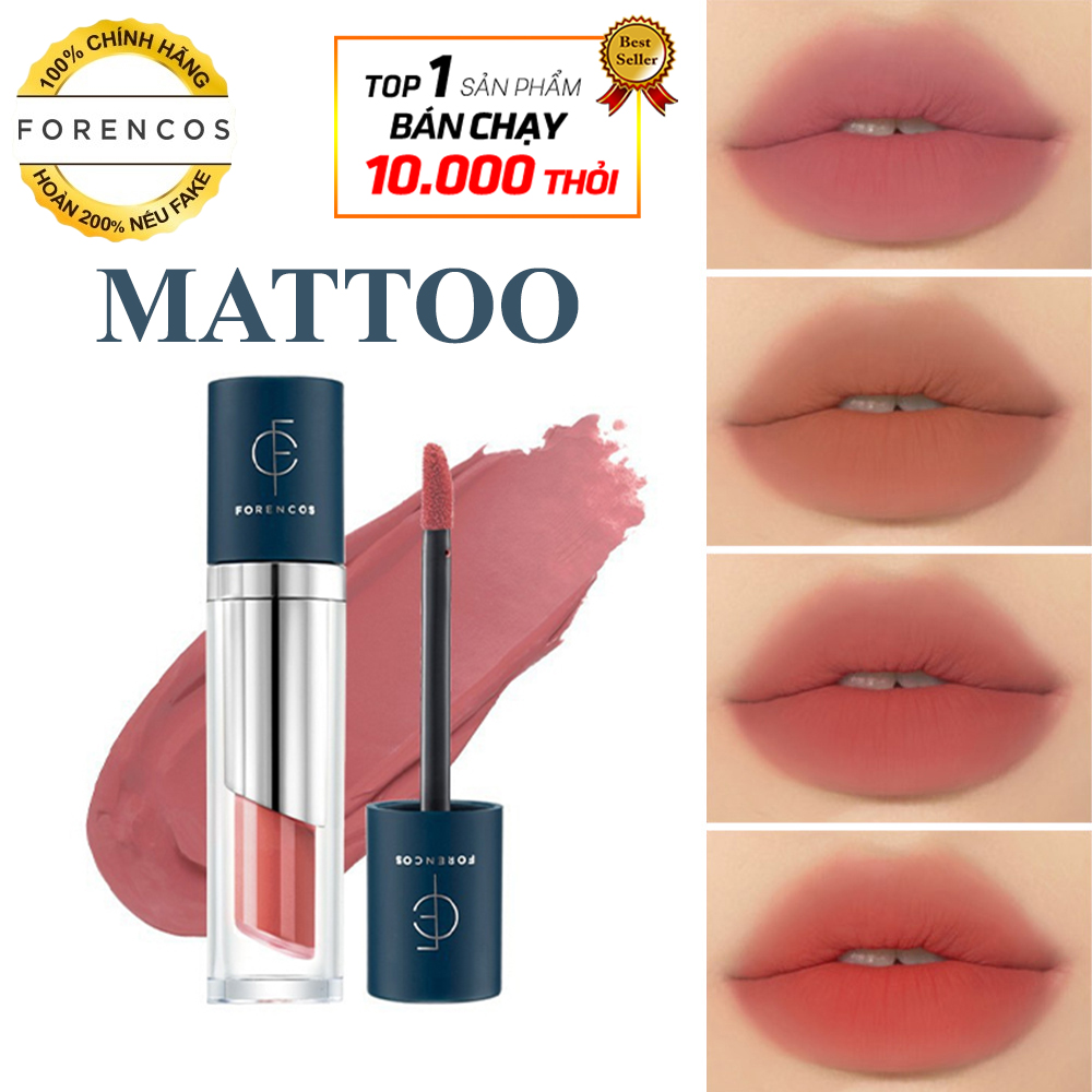 [Hcm]Son Kem Lì Forencos Lip Tattoo Mattoo Tint Trọn Bộ 6 Màu Tươi Sáng