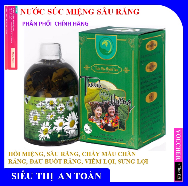 Nước Súc Miệng Trị Hôi Miệng Sâu Răng Viêm Lợi Chảy Mau Chân Răng - Thanh Mộc Hương 500 Ml