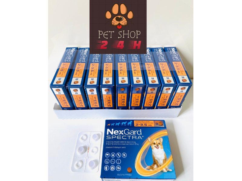 NEXGARD SPECTRA hết ve rận viêm da ghẻ xổ giun cho Chó XS (2-3.5kgs)_Shop__24H