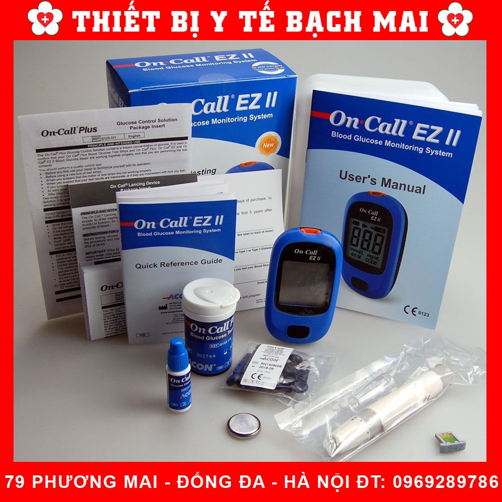 Máy Đo Tiểu Đường On Call Ez Ll [Thương Hiệu Số 1] + Tặng 25 Que Thử - Trọn Bộ Máy Đầy Đủ