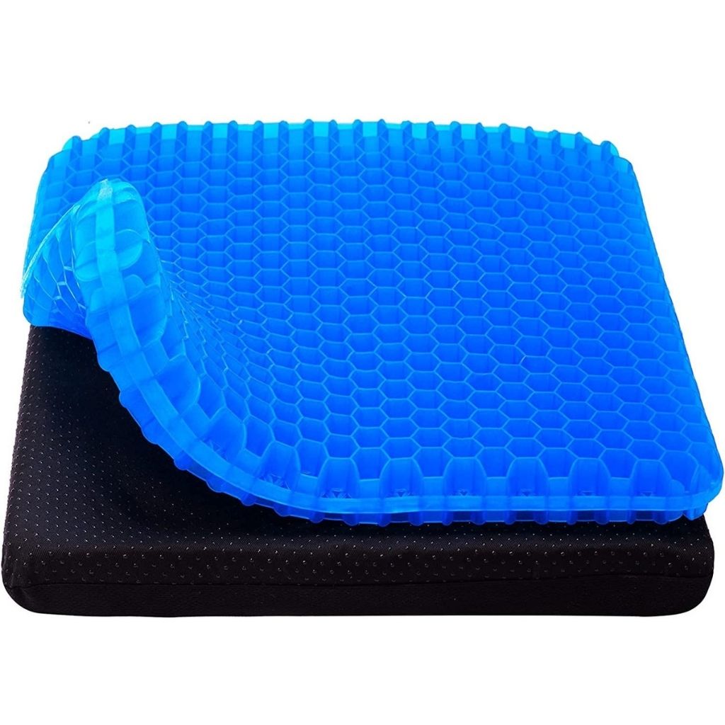 Đệm lót mông 3D Silicon lưới tổ ong cao cấp thoáng khi êm mông chống đau mỏi lưng Đệm ngồi silicon 2 lớp lót ghế Ô tô Sofa
