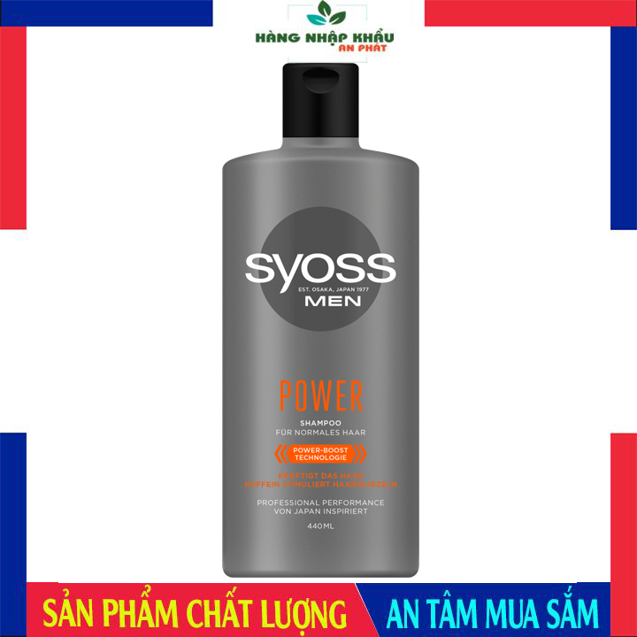 Dầu Gội Nam Chăm Sóc Tóc Từ Bên Trong Syoss Men Power Shampoo 440 Ml