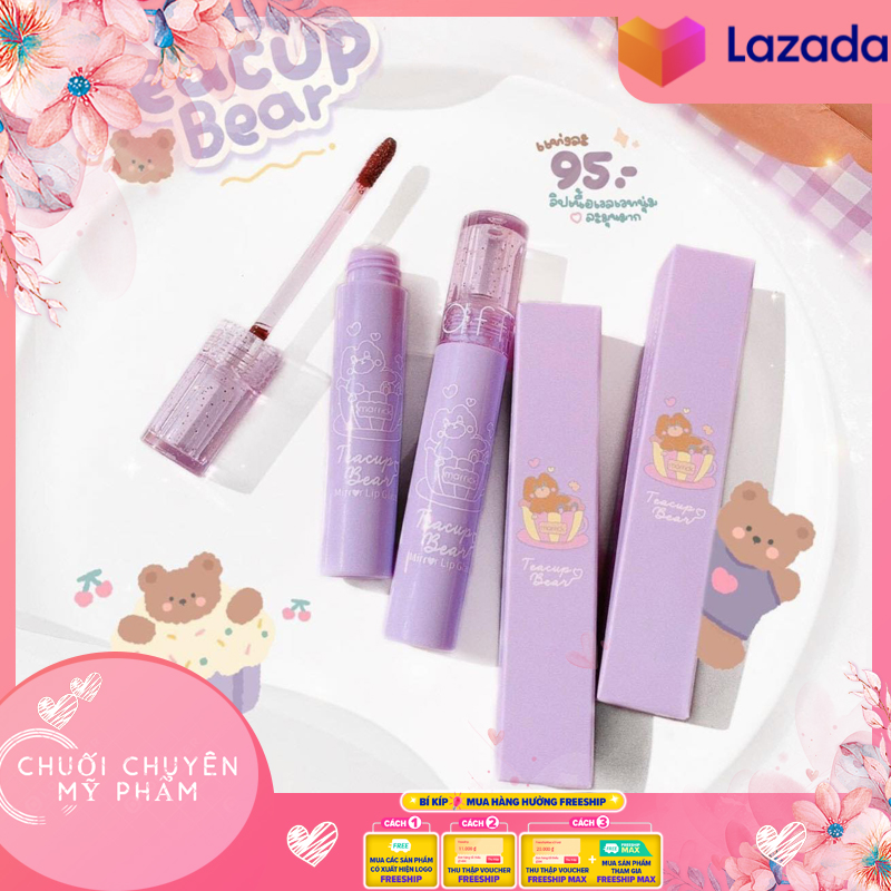 Son Kem MAFFICK Teacup Bear Gấu Tím Siêu Xinh | Son kem Teacup Bear tím Maffick MAFI21 | Son kem Maffick Gấu Tím Teacup Bears hàng Thái Lan cao cấp