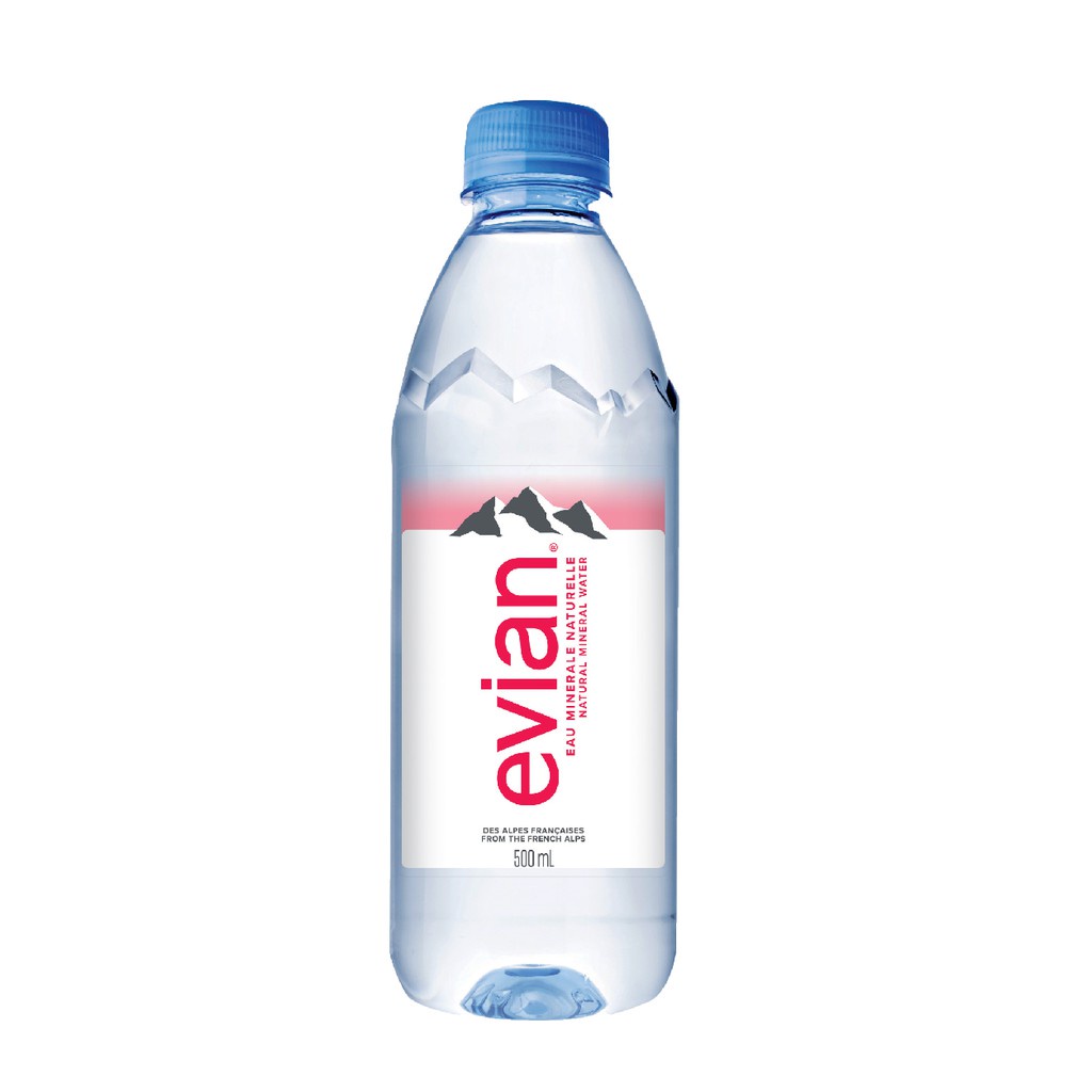 Nước suối Evian Pháp chai 330ml 500ml 750ml nắp thể thao1.5L