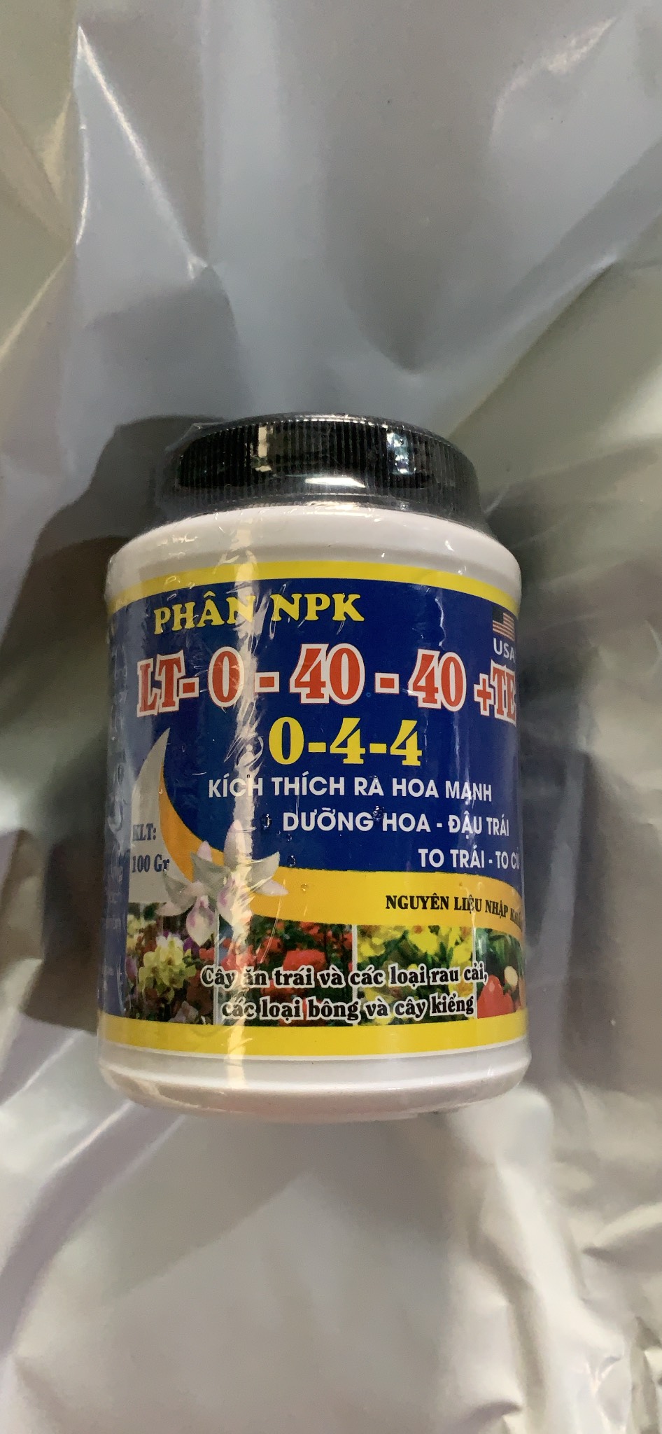 PHÂN NPK 0-40-40+TE KÍCH THÍCH RA HOA  Lọ 100gr TD