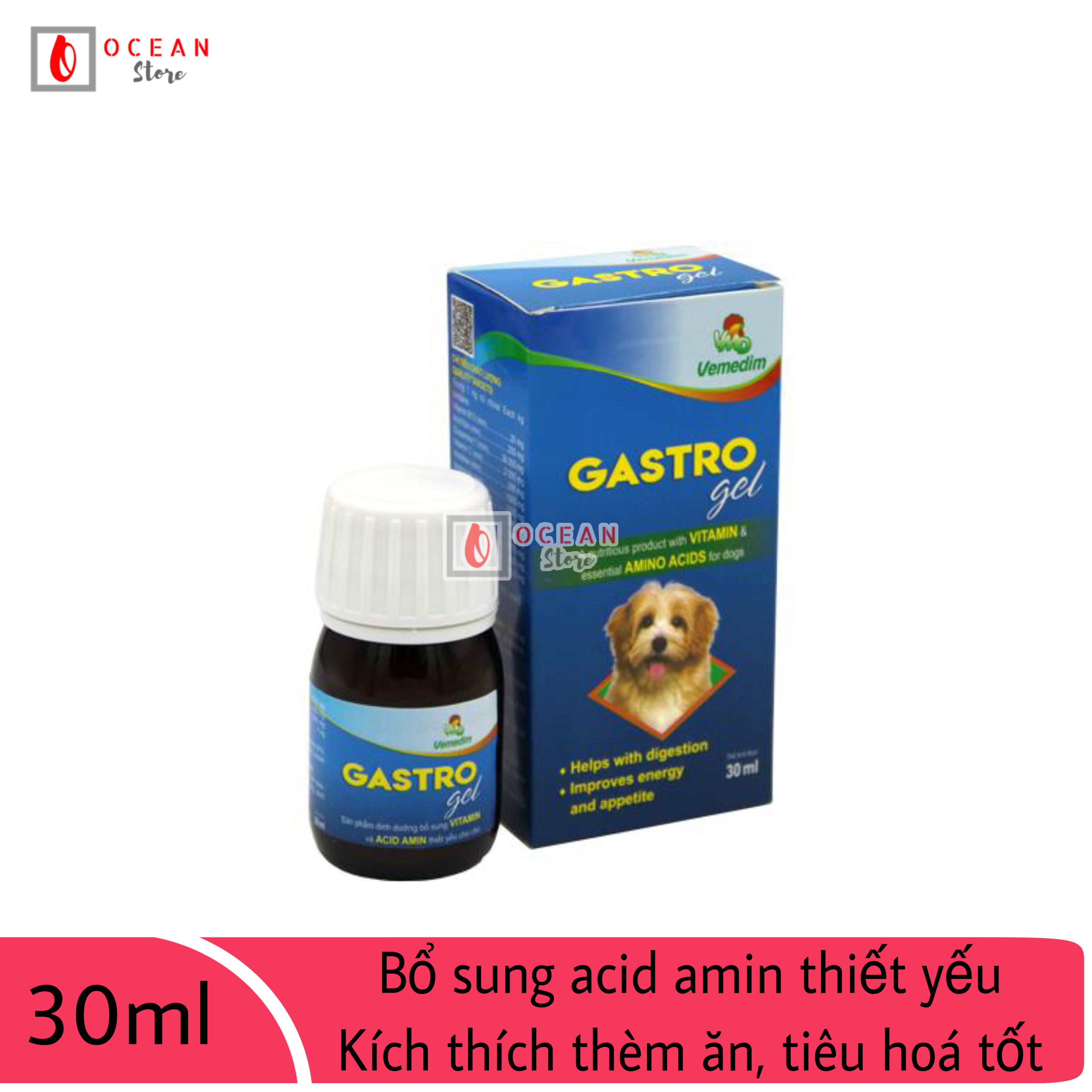 GASTRO GEL Bổ sung acid  thiết yếu kích thích thèm ăn giúp tiêu hóa tốt giảm stress cho chó (VMD)- chai 30ml