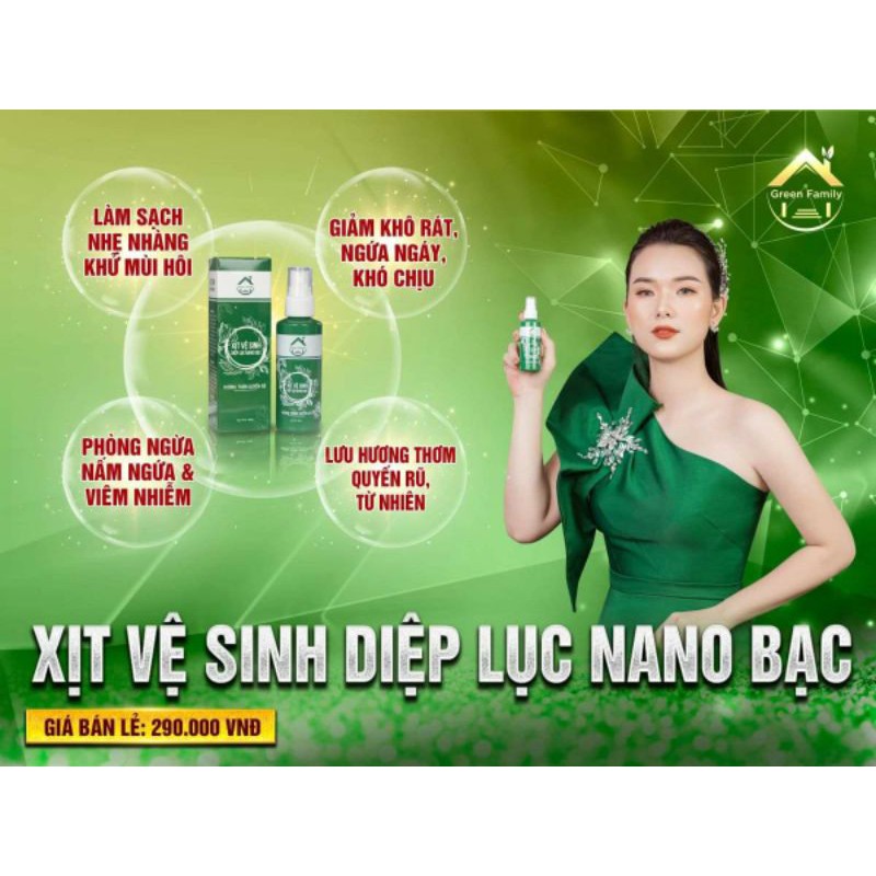 Xịt Vệ Sinh Diệp Lục Nano Bạc