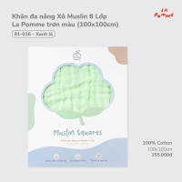 Khăn đa năng Xô Muslin 6 Lớp La Pomme trơn màu (100x100cm)