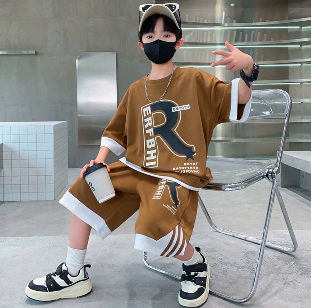 Đồ bộ bé trai từ 18-45kg quần áo bé trai  4-14 tuổi VOCAL nam tính  quần áo trẻ em thấm hút mồ hôi t