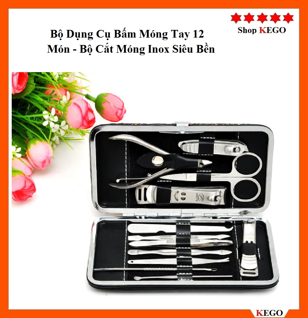 Bộ Dụng Cụ Bấm Móng Tay 12 Món – Bộ Cắt Móng Inox Siêu Bền Cao Cấp