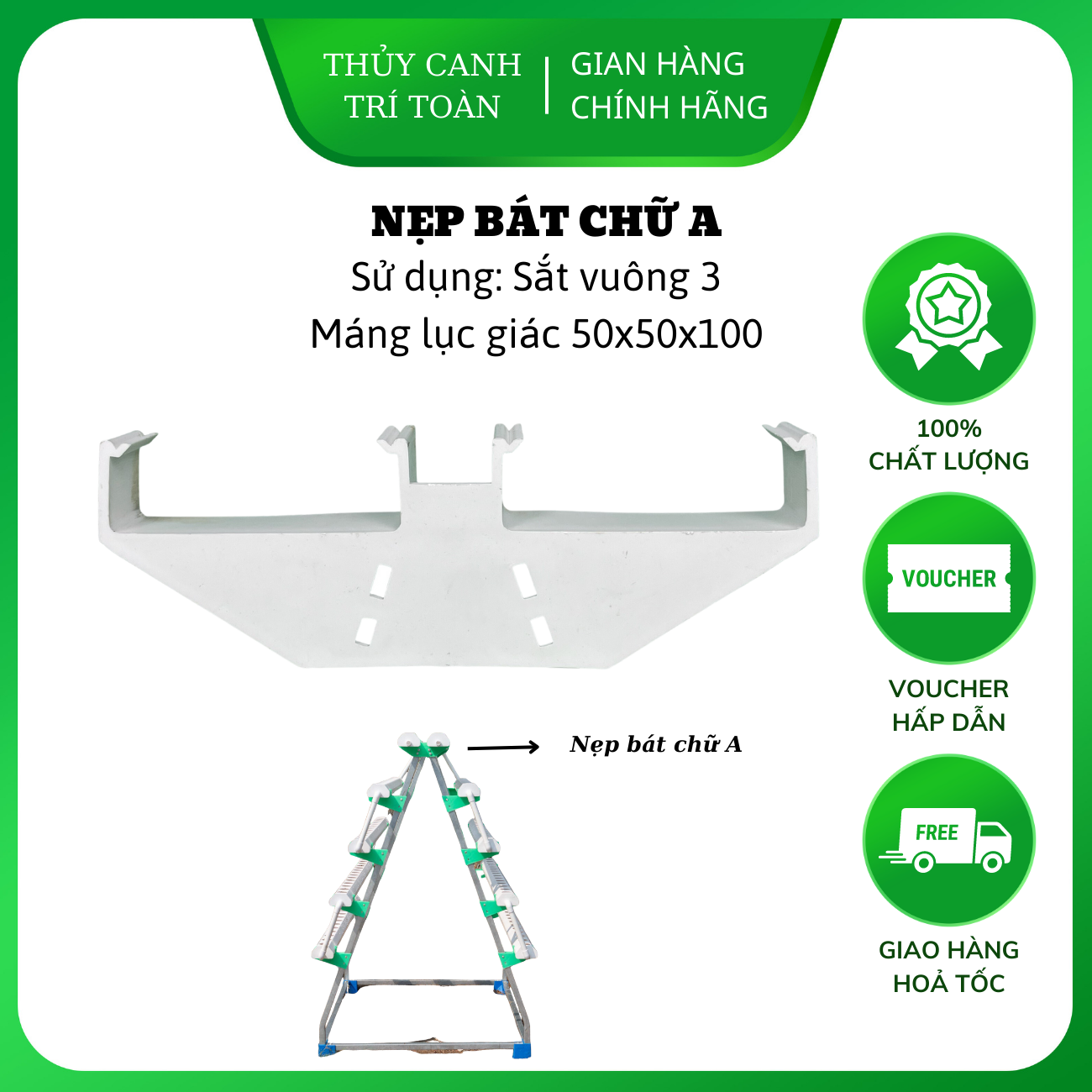 Nẹp Bát Chữ A Dùng Cho Giàn Trồng Rau Nẹp Cố Định Máng Thủy Canh