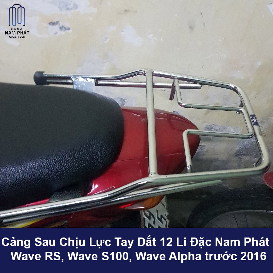 Cảng Sau Chịu Lực Xe Wave RS RSX Trước 2010 Ưave a Alpha 2016 S100 Baga Ba ga Tay Dắt Nắm Xách 12 Li